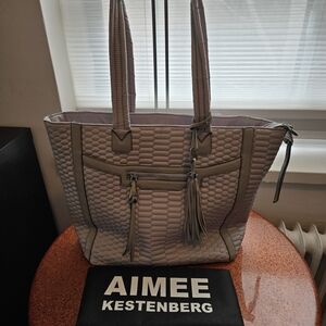 Aimee Kestenberg Grey Quilted Tote Bag